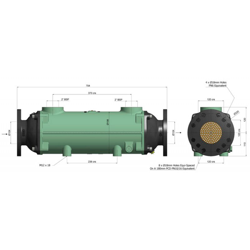 Теплообменник разборный Bowman 556 кВт трубки из купроникеля (5117-3C)