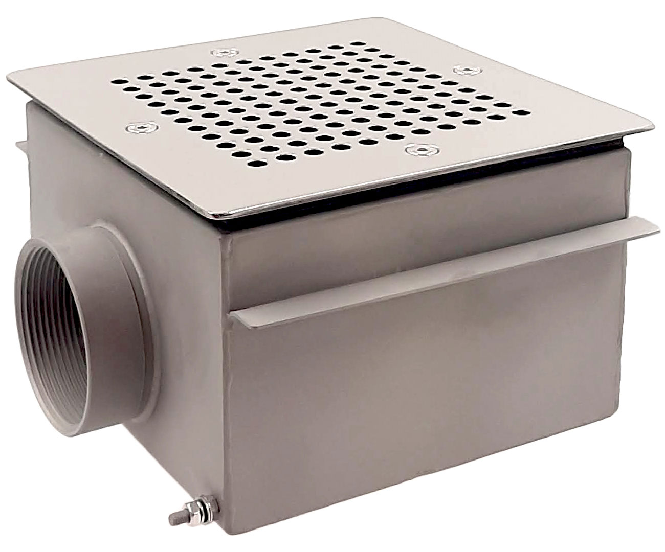 Донный слив квадратный 7 м3/час Xenozone, ВР 2" 150x150x100 (плитка), AISI-304 (СД.50.1)