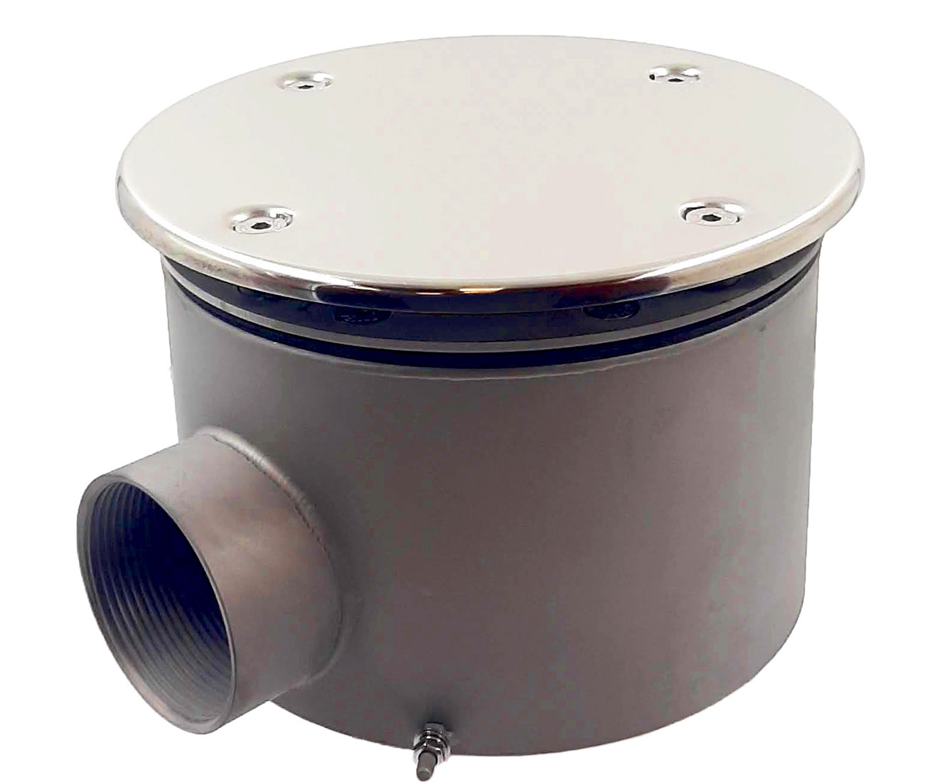 Донный слив круглый антивихревой 12 м3/час Xenozone, ВР 2" д.165x100 (плёнка), AISI-304 (СД.65.2)