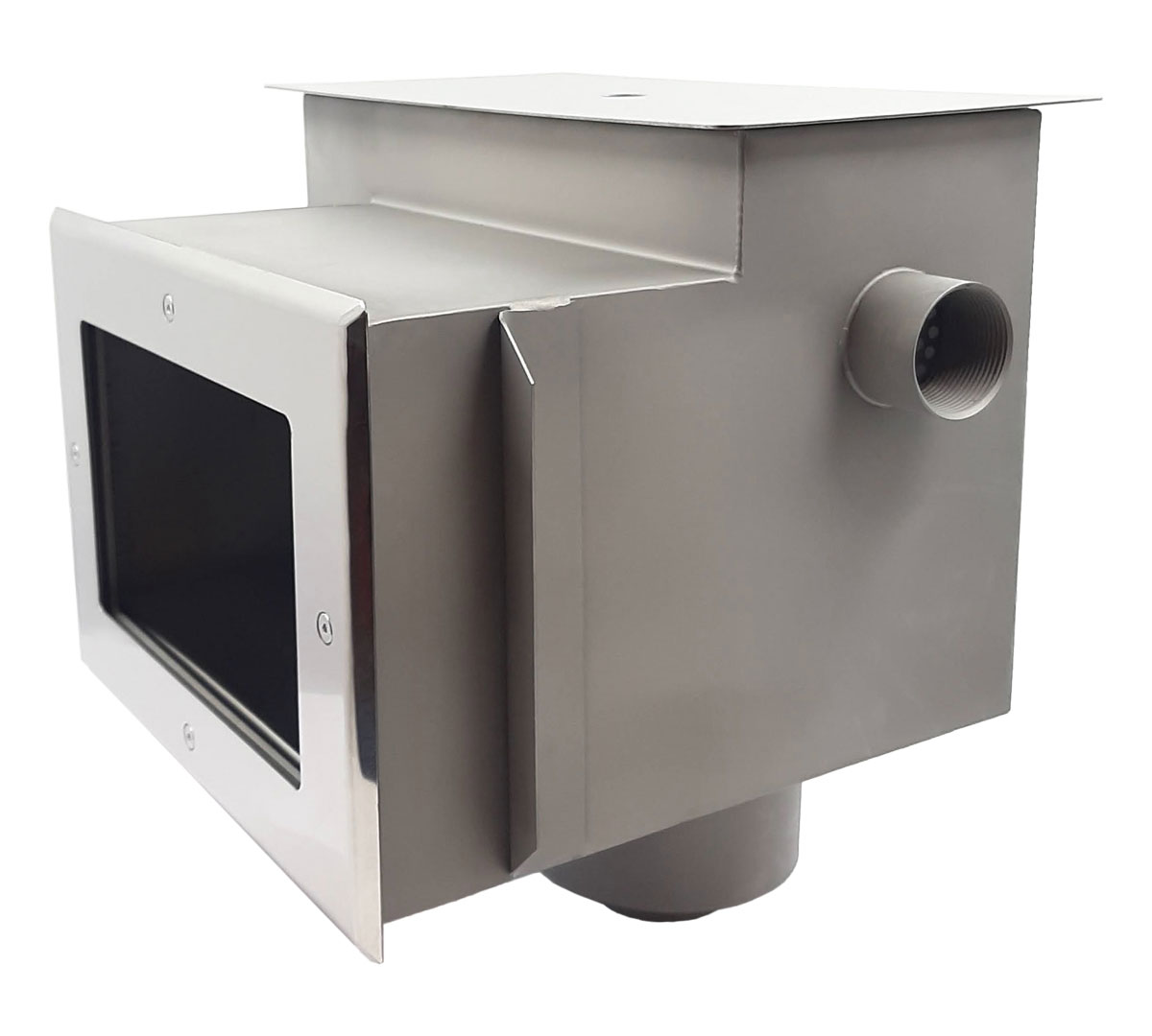 Скиммер с удлиненной горловиной 2" Xenozone с клапаном автодолива (плёнка), AISI-304 (СК.20.5)