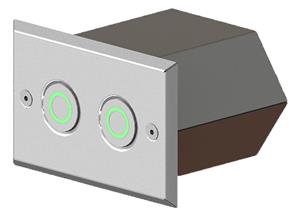 Адаптер для 2-х сенсорных пьезокнопок Xenozone, квадратная панель (плёнка), AISI-304 (АД.02.2-01)