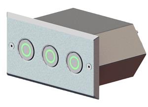 Адаптер для 3-х сенсорных пьезокнопок Xenozone, квадратная панель (плёнка), AISI-304 (АД.02.3-01)