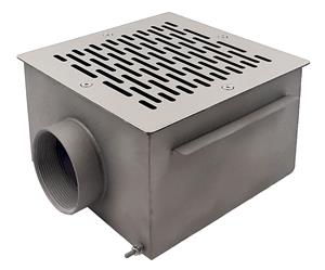 Донный слив квадратный с пазами 12 м3/час Xenozone, ВР 2.5" 200x200x120 (плитка), AISI-304 (СД.20.1)