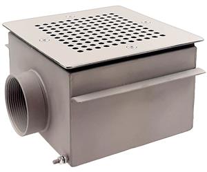 Донный слив квадратный 7 м3/час Xenozone, ВР 2" 150x150x100 (плитка), AISI-304 (СД.50.1)