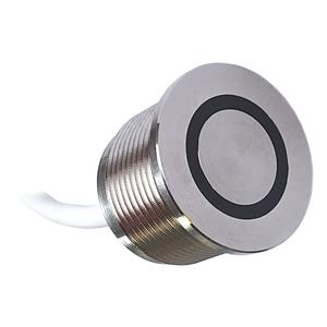 Сенсорная пьезокнопка c подсветкой LED RGB, кабель 10 м, AISI-304 (ПК.01) (ВБз27R1SN-C-12T-10)